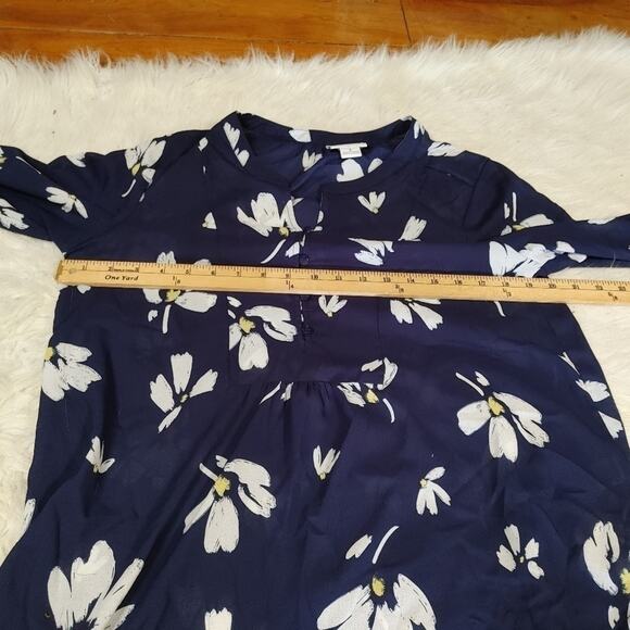 Liz Claiborne Size Medium M Rayon Blue White Polka Dot Blouse Top Sleeveless - Picture 3 of 14